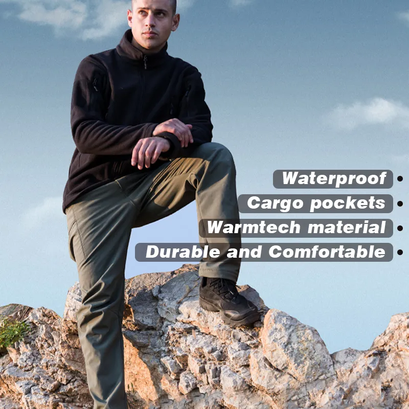 Archon Softshell Waterproof Tactical Pants for Winter Black