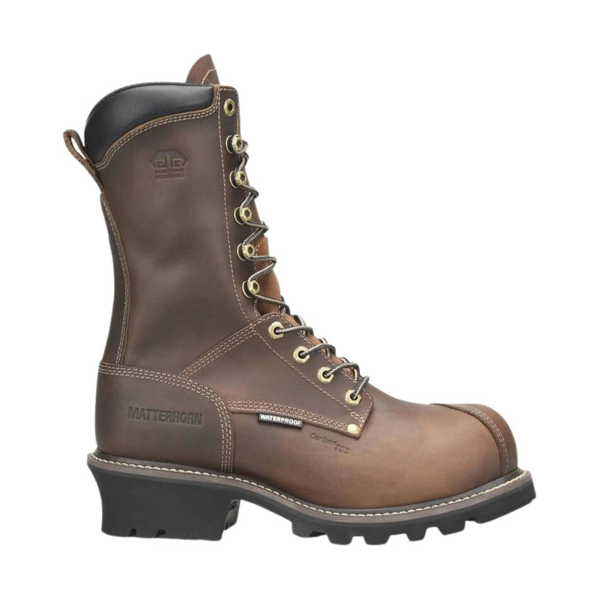 Carolina Men's Arc 10 Inch Logger Composite Toe Waterproof Work Boot - Dark Brown