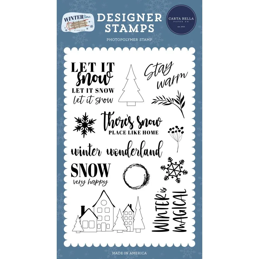 Carta Bella Stamps Snow Very Happy, Wintertime*