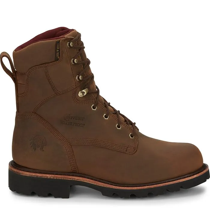 Chippewa Men's  Super Dna 8" WP Lace Up Work Boot - Brown - 59416