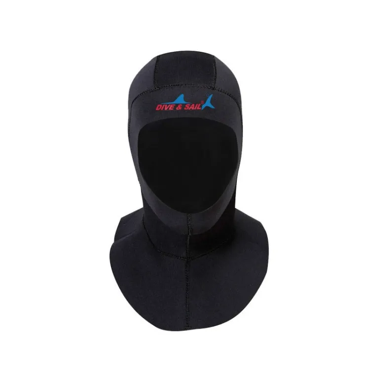 DIVE & SAIL DH-006 3mm Shoulder Warm Diving Cap Surfing Snorkeling Sunscreen Waterproof Diving Headgear, Size: M(Black)