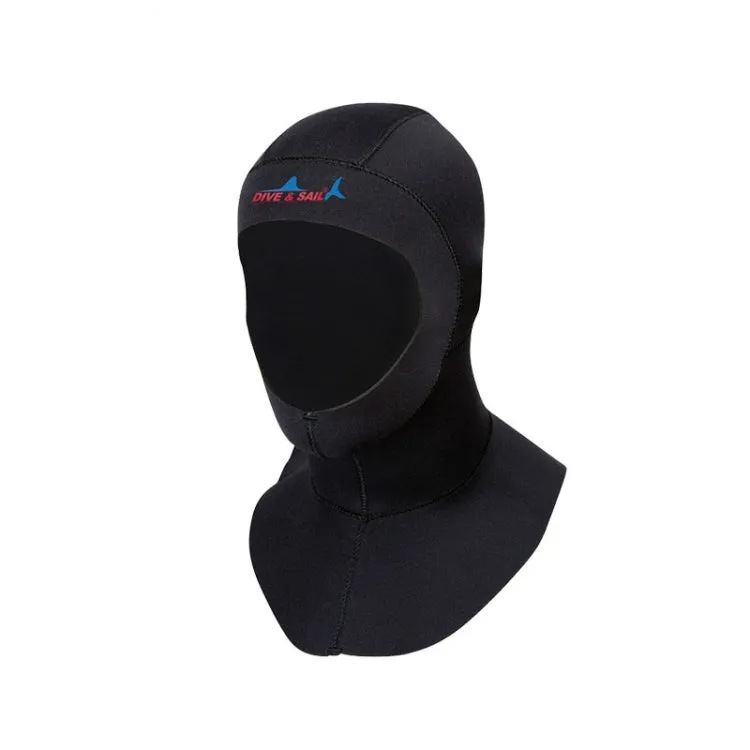 DIVE & SAIL DH-006 3mm Shoulder Warm Diving Cap Surfing Snorkeling Sunscreen Waterproof Diving Headgear, Size: M(Black)