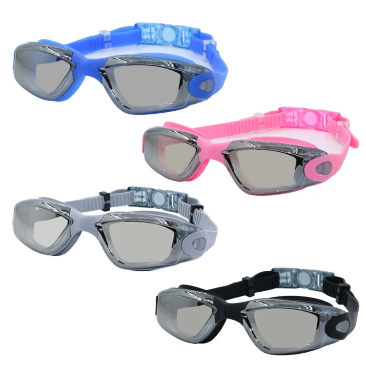 HD Waterproof and Anti-fog Electroplating Swimming Goggles(Gray)