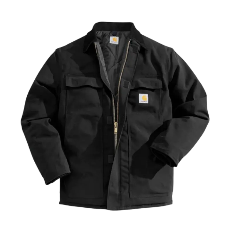 Loose Fit Firm Duck Insulated Traditional Coat | Black