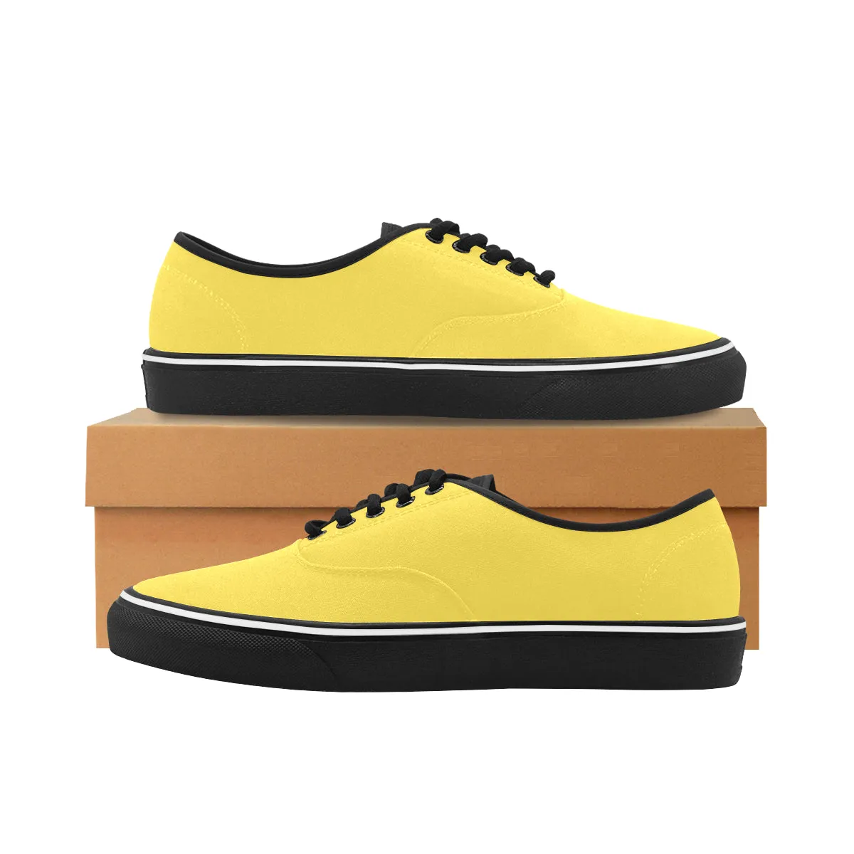 Men's Lemon Yellow Canvas Low Top Shoes