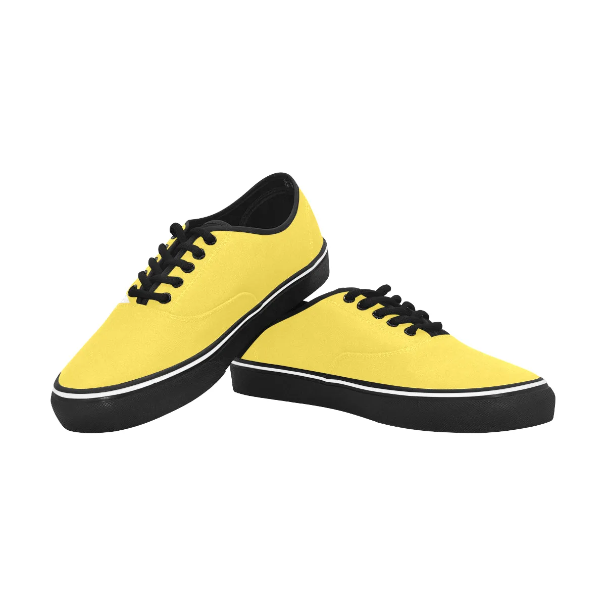 Men's Lemon Yellow Canvas Low Top Shoes