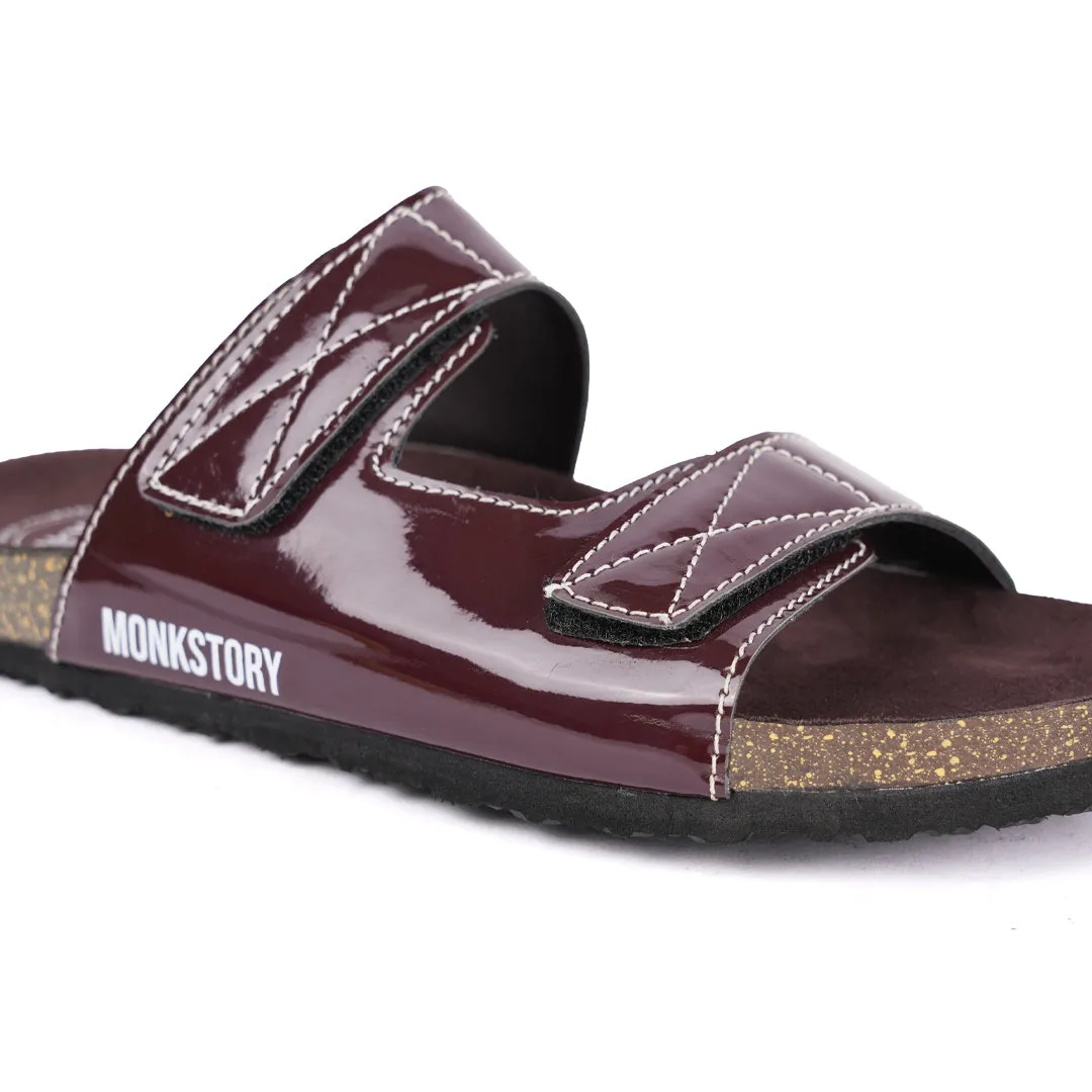 Monkstory Cork Dual-Straps Sandals - Glossy brown