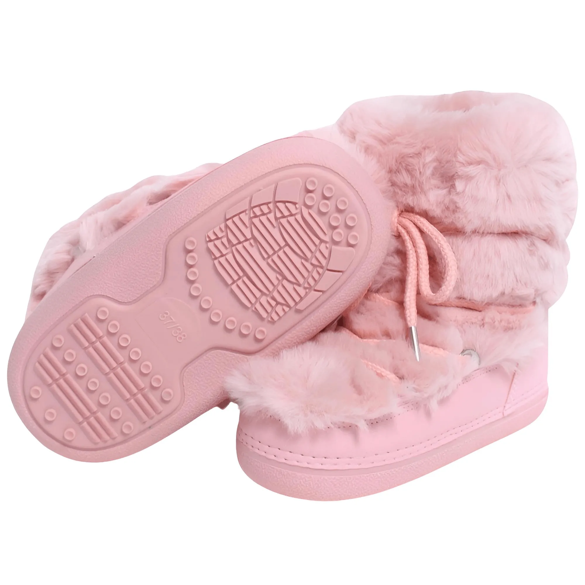 Winter Faux Fur Boots Snow Boots Women Fluffy Fuzzy Furry Faux Fur Boots Middle Calf Platform Pink Black White Furry Boots