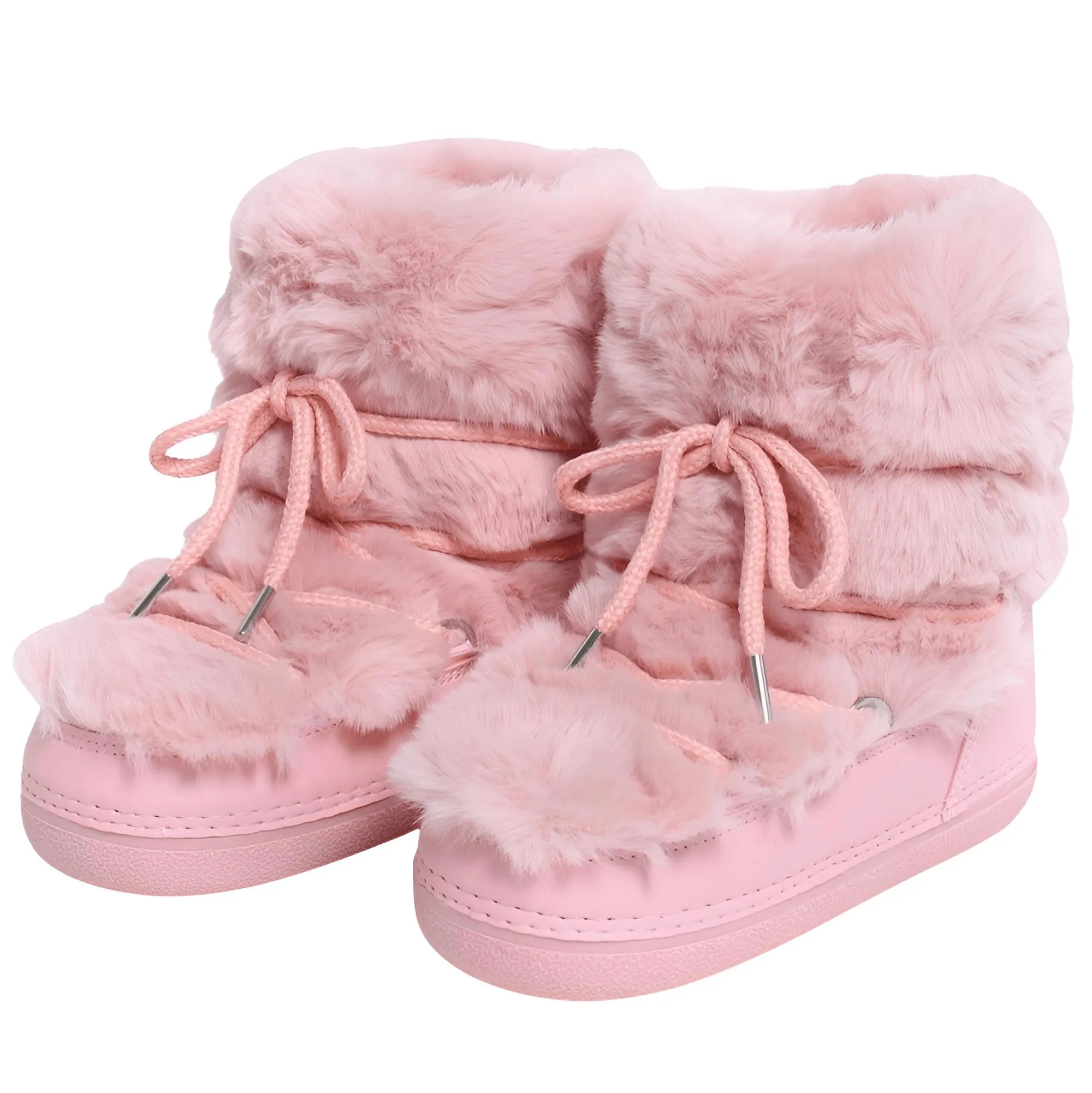 Winter Faux Fur Boots Snow Boots Women Fluffy Fuzzy Furry Faux Fur Boots Middle Calf Platform Pink Black White Furry Boots