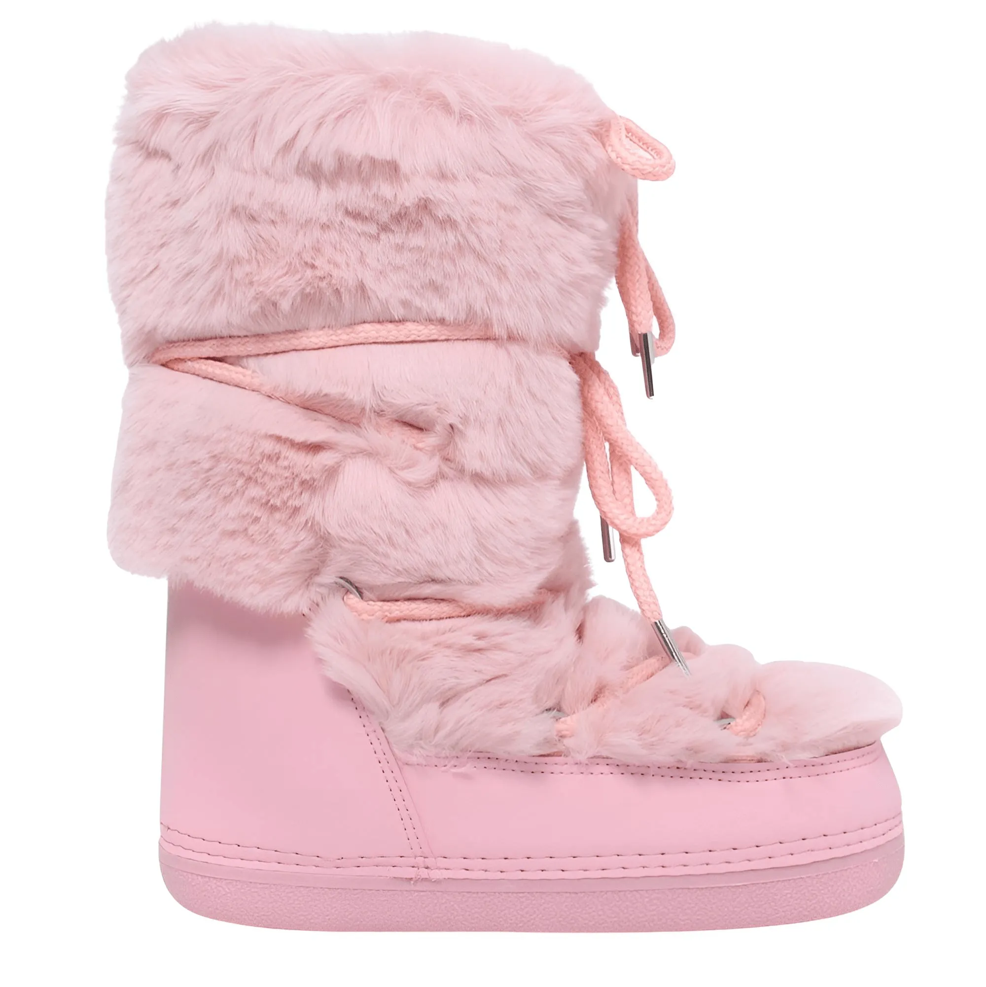 Winter Faux Fur Boots Snow Boots Women Fluffy Fuzzy Furry Faux Fur Boots Middle Calf Platform Pink Black White Furry Boots