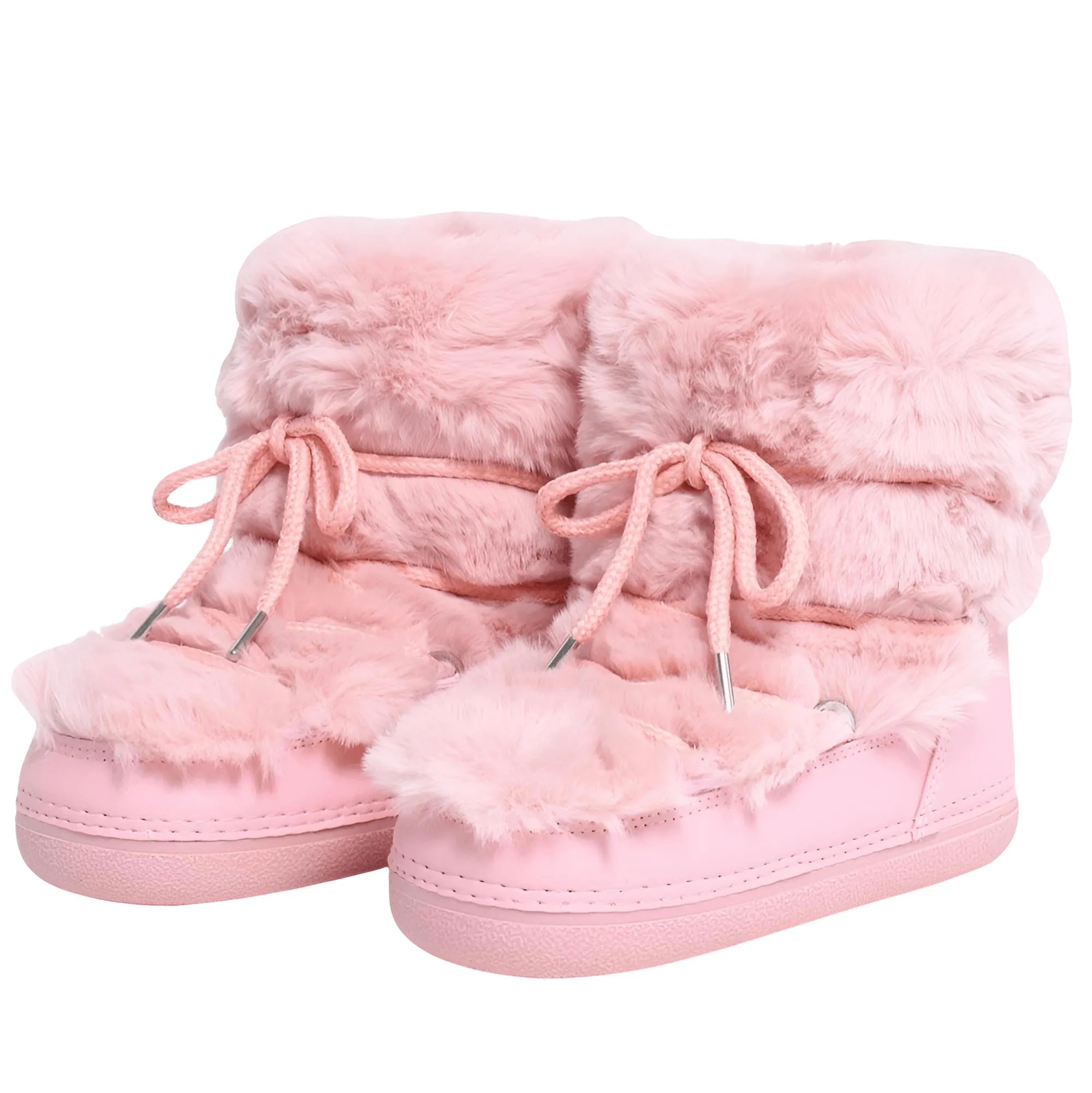 Winter Faux Fur Boots Snow Boots Women Fluffy Fuzzy Furry Faux Fur Boots Middle Calf Platform Pink Black White Furry Boots